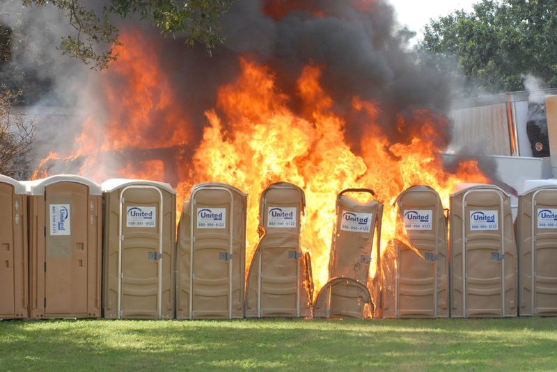 Porta-Potty Disaster | Alamy Stock Photos by Jason Moore/ZUMA Press, Inc. 