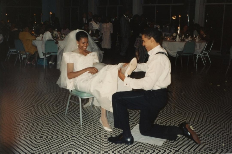 A Snapshot of Barack and Michelle Obama's Garter Toss | Instagram/@michelleobama