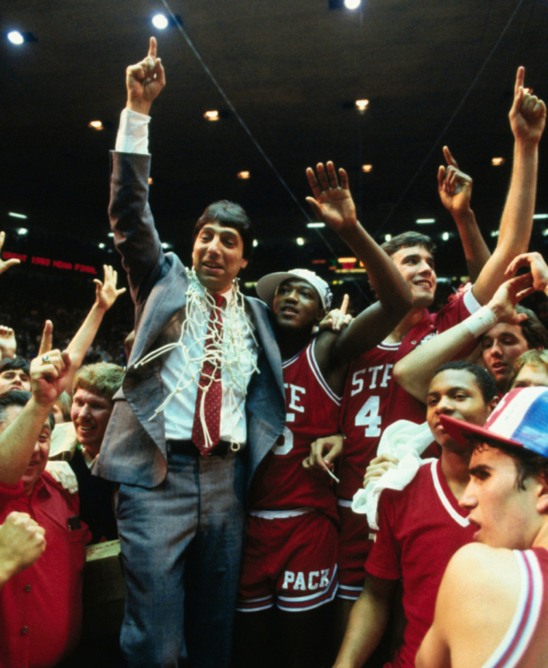 LORENZO CHARLES AND JIM VALVANO | Getty Images Photo by Bettmann