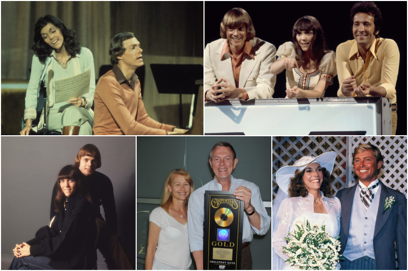 Richard Carpenter Shares a Rare Glimpse Into the Carpenters’ Incredibly Sad Story | Alamy Stock Photo by Globe Photos/ZUMAPRESS & Getty Images Photo by NBCU Photo Bank/NBCUniversal & Jim McCrary/Redferns & Jeffrey Mayer/WireImage & Bettmann