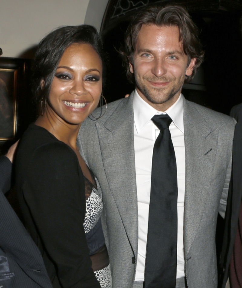 Zoe Saldana and Bradley Cooper | Getty Images Photo by Jeff Vespa/Weinstein