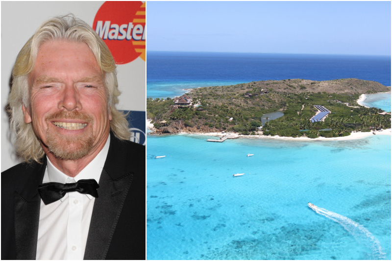 Richard Branson – Necker Island, US British Virgin Islands | Alamy Stock Photo by Jeffrey Mayer/Pictorial Press Ltd & Shutterstock Editorial Photo by Ingrid Abery