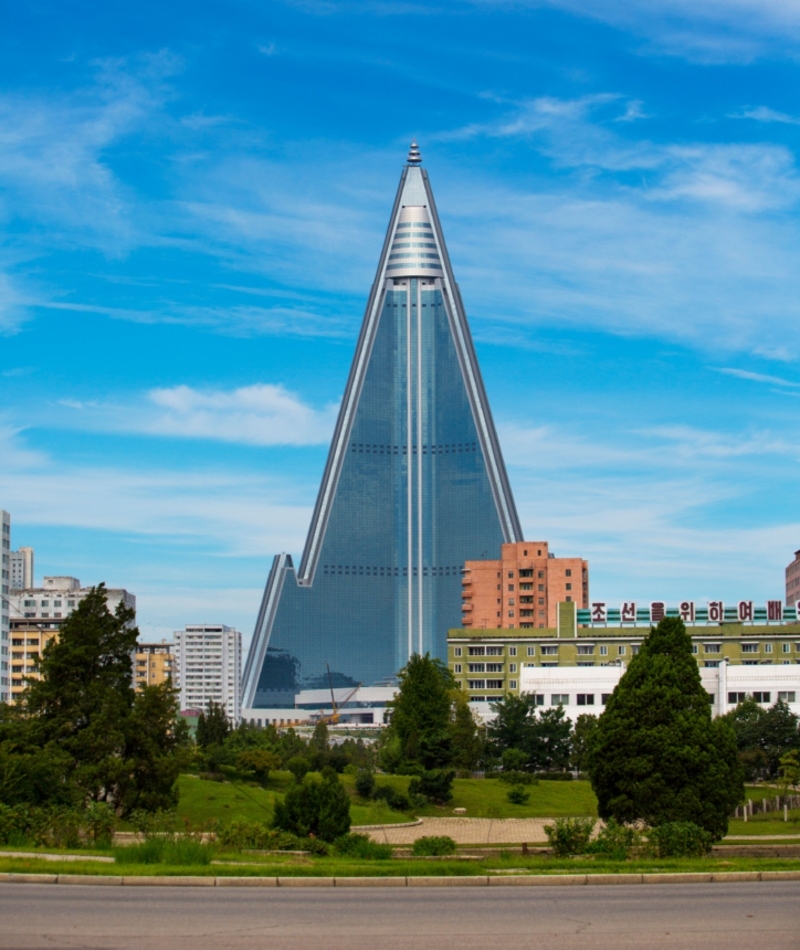 Ryugyong Hotel – Pyongyang, North Korea | Alamy Stock Photo by ERIC LAFFORGUE