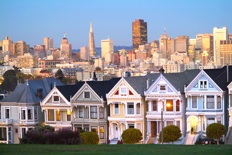 California - Postcard Row | Alamy Stock Photos