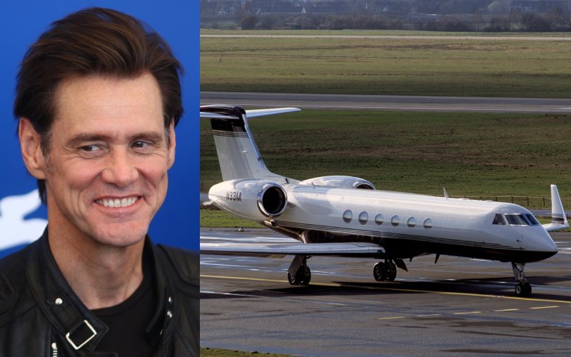 Jim Carrey – Gulfstream V, Estimated $59 Million | Alamy Stock Photo by Andrea Spinelli & Clynt Garnham Aviation