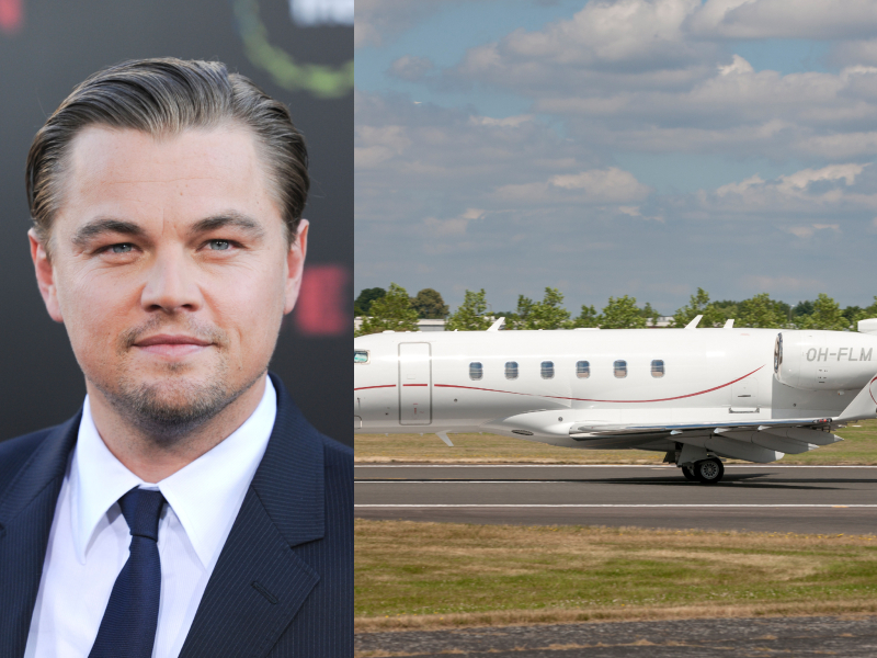 Leonardo Dicaprio – Bombardier Challenger 300, Estimated $250K Per Month | Alamy Stock Photo by Sydney Alford & Shutterstock