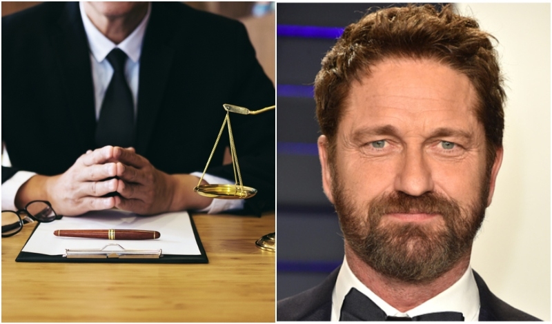 Gerard Butler: Lawyer | Shutterstock & Getty Images Photo by John Shearer