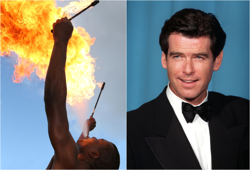 Pierce Brosnan: Fireeater | Shutterstock & Alamy Stock Photo