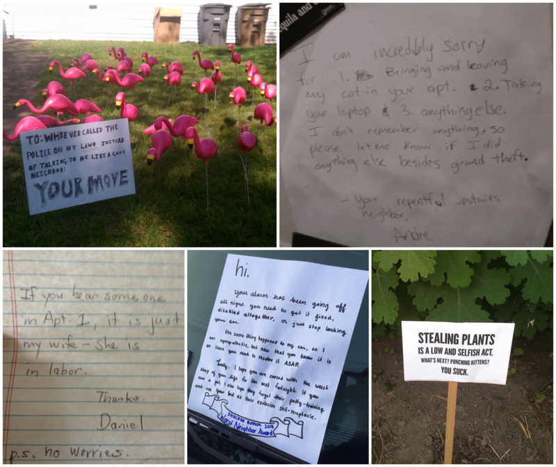 More Hilarious Notes From Annoyed Neighbors | Imgur.com/obVMq & Z54IYsm & SLzeBCv & KfqUD9f & KfqUD9f