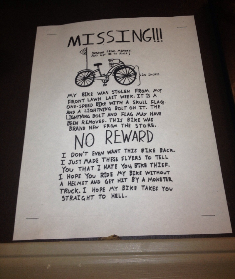 A Curse Upon You, Bike Thief | Imgur.com/3i38avQ