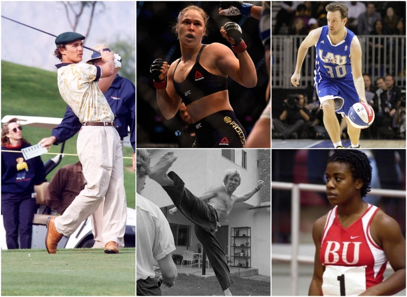 More Showbiz Stars Who Were Sports Stars First | Getty Images Photo by Jeff Kravitz/FilmMagic & Jeff Bottari/Zuffa LLC & Noel Vasquez & Nik Wheeler/Corbis & Instagram/@uzoaduba