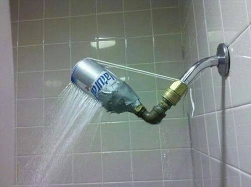 Improvised Shower Head | Imgur.com/MdMbMoK