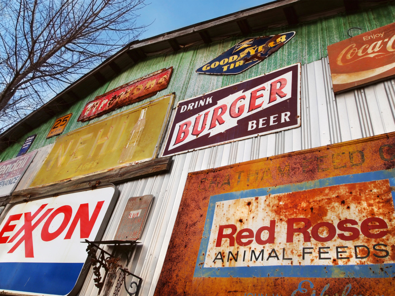 Vintage Advertising Signs | Alamy Stock Photo by Cheryl Moulton