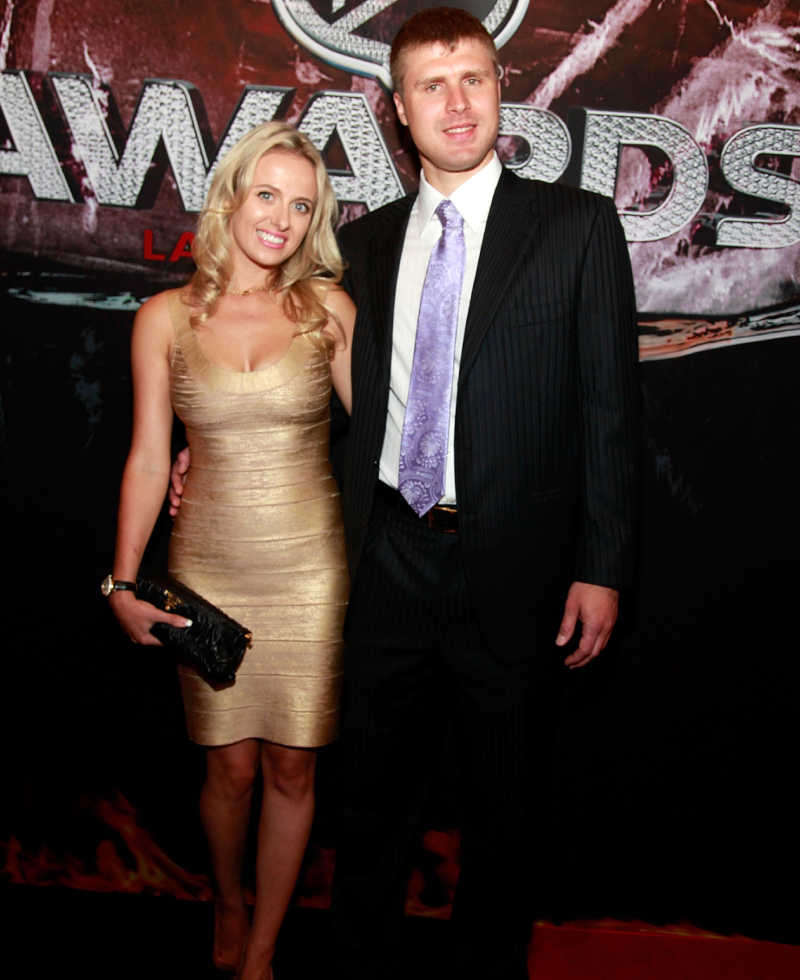 Ilya Bryzgalov and Yevgeniya Bryzgalov | Getty Images Photo by Jacob Andrzejczak/NHL