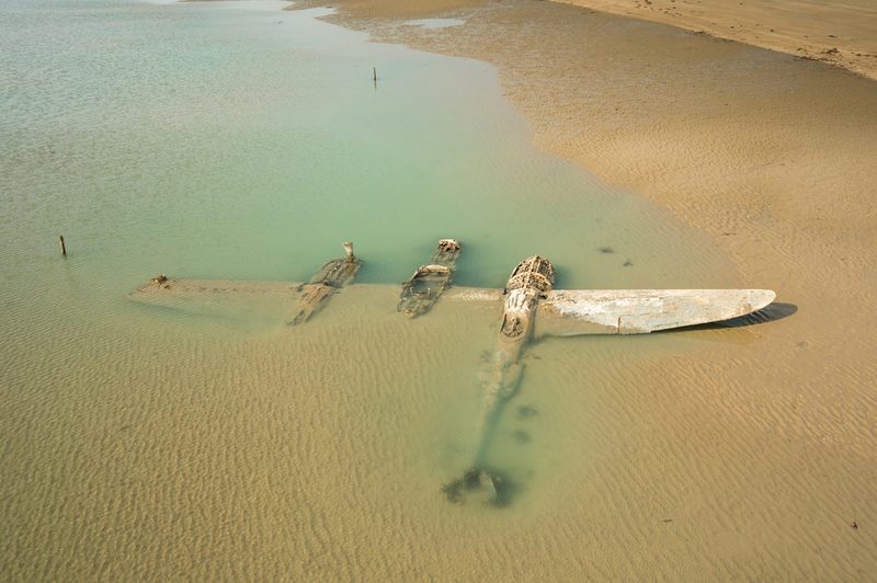 Submerged US WWII Lockheed P-38 Lightning | Shutterstock