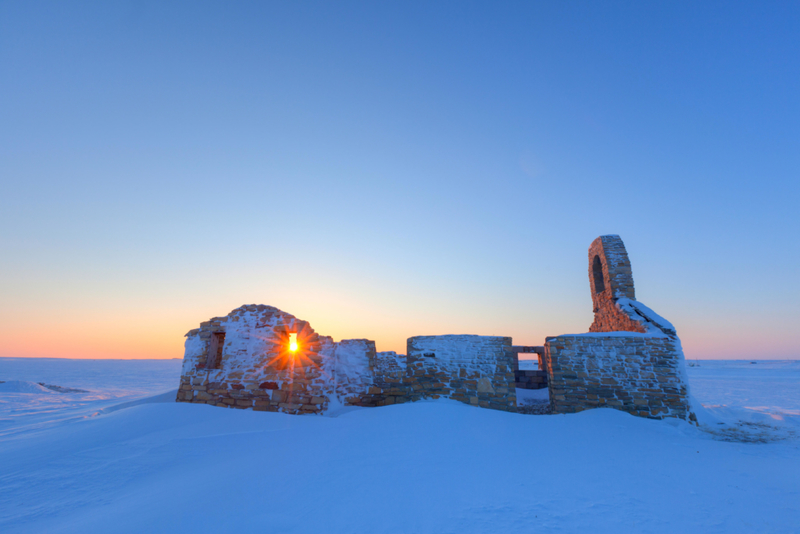 Church In The Snow, Canada | Alamy Stock Photo