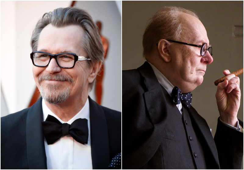 Gary Oldman Smoked So Many Cigars for “Darkest Hour” | Getty Images Photo by Kevin Mazur/WireImage & Alamy Stock Photo by Focus Features/Entertainment Pictures