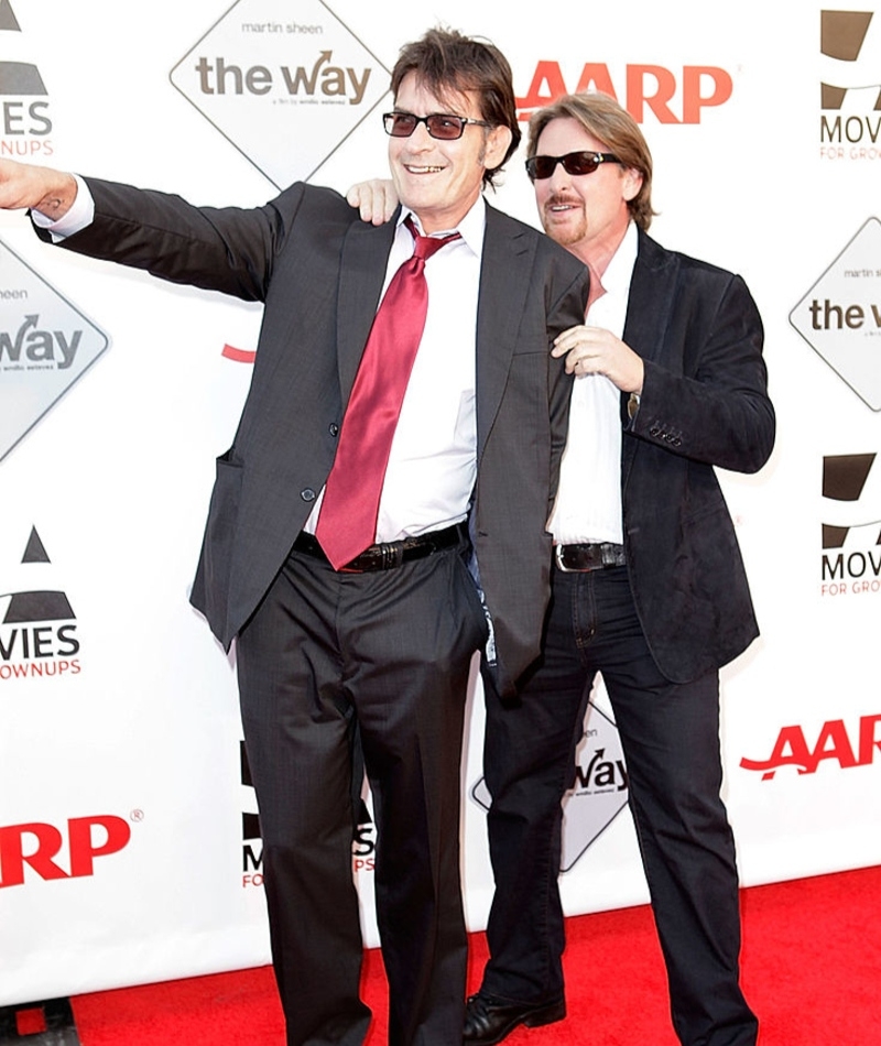 Charlie Sheen & Emilio Estevez | Getty Images Photo by Brian To/FilmMagic