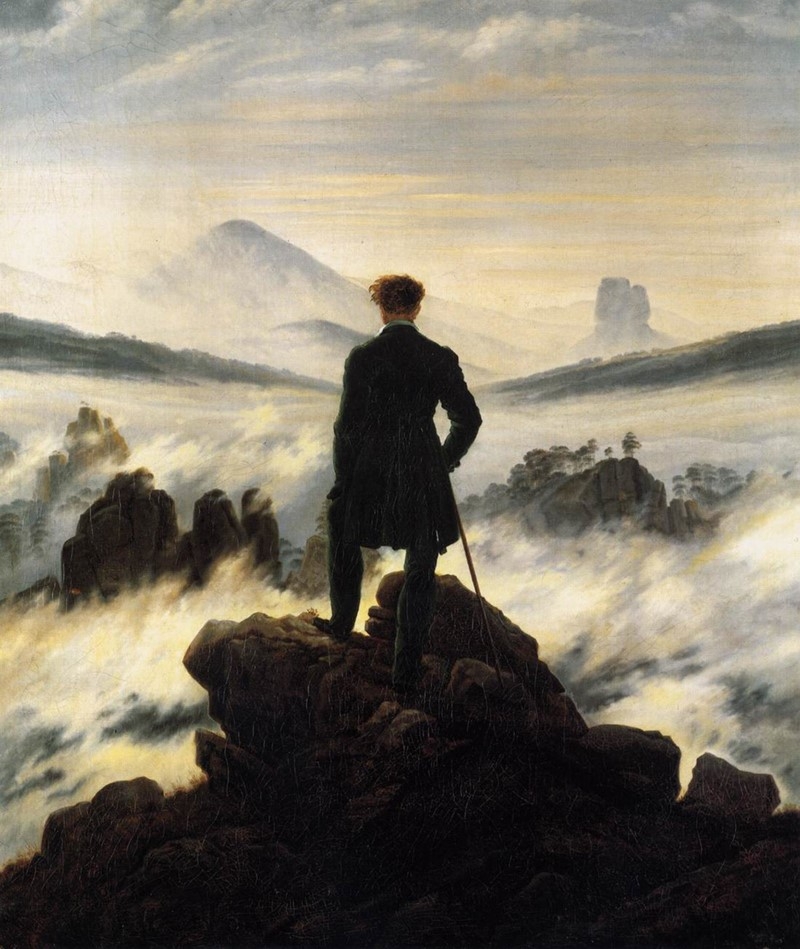 “Der Wanderer Über Dem Nebelmeer” by Caspar David Friedrich | Alamy Stock Photo by The Picture Art Collection 