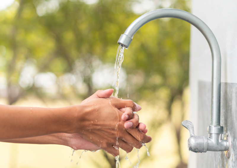 Not Drying Our Hands After Washing | Alamy Stock Photo