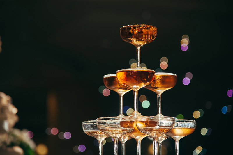 Towers of Champagne Glasses | Shutterstock