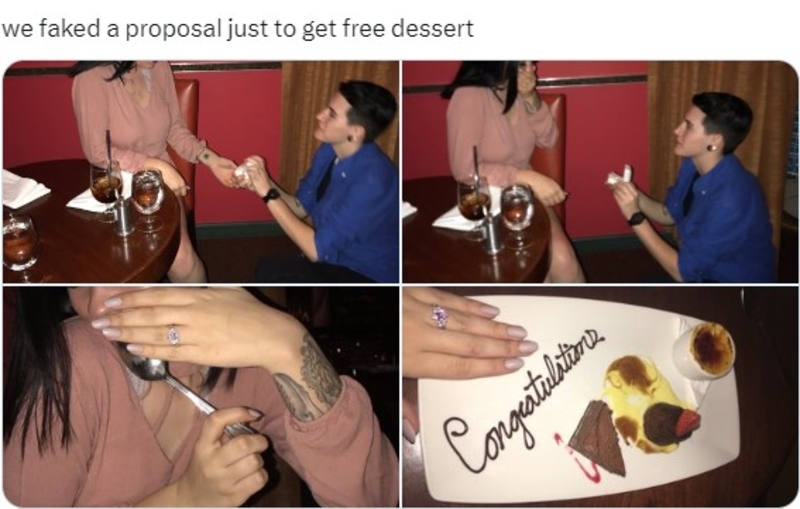 Faking a Proposal | Twitter/@bathemeinnudes