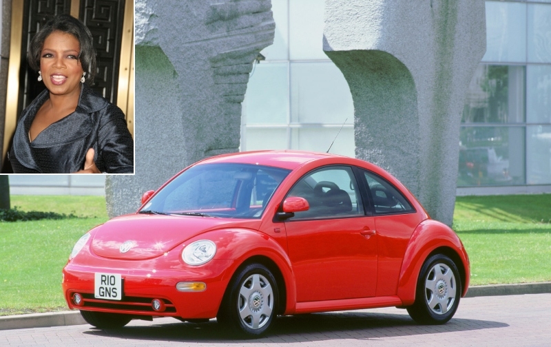 Oprah Winfrey - VW Beetle $ 30K | Alamy Stock Photo by Rob Rich/Everett Collection Inc & Getty Images Photo by National Motor Museum/Heritage Images