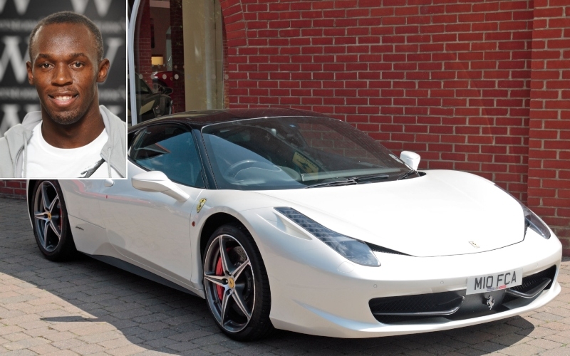 Usain Bolt - Ferrari 458 $291K | Alamy Stock Photo by PA Images/Ian West & Maurice Savage