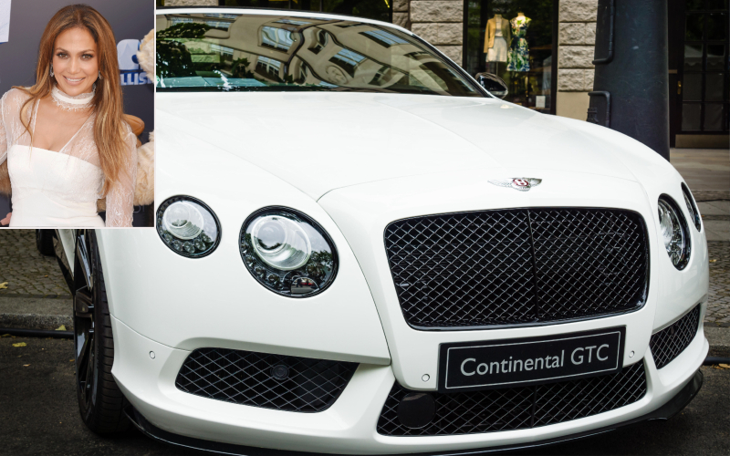 Jennifer López - Bentley Continental GTC $ 250K | Alamy Stock Photo by Pictorial Press Ltd & Oldtimer