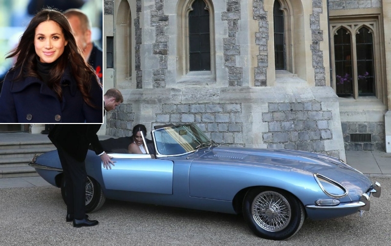 Meghan Markle - Jaguar E-Type | Alamy Stock Photo by Paul Marriott/Alamy Live News & Getty Images Photo by STEVE PARSONS/AFP