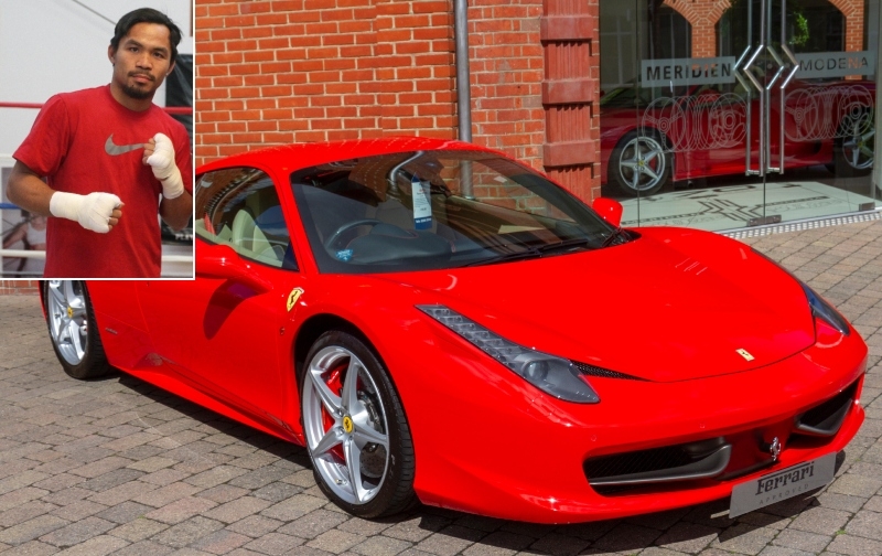 Manny Pacquiao - Ferrari 458 Italia $ 270K | Alamy Stock Photo by PA Images/Dave Thompson & Maurice Savage