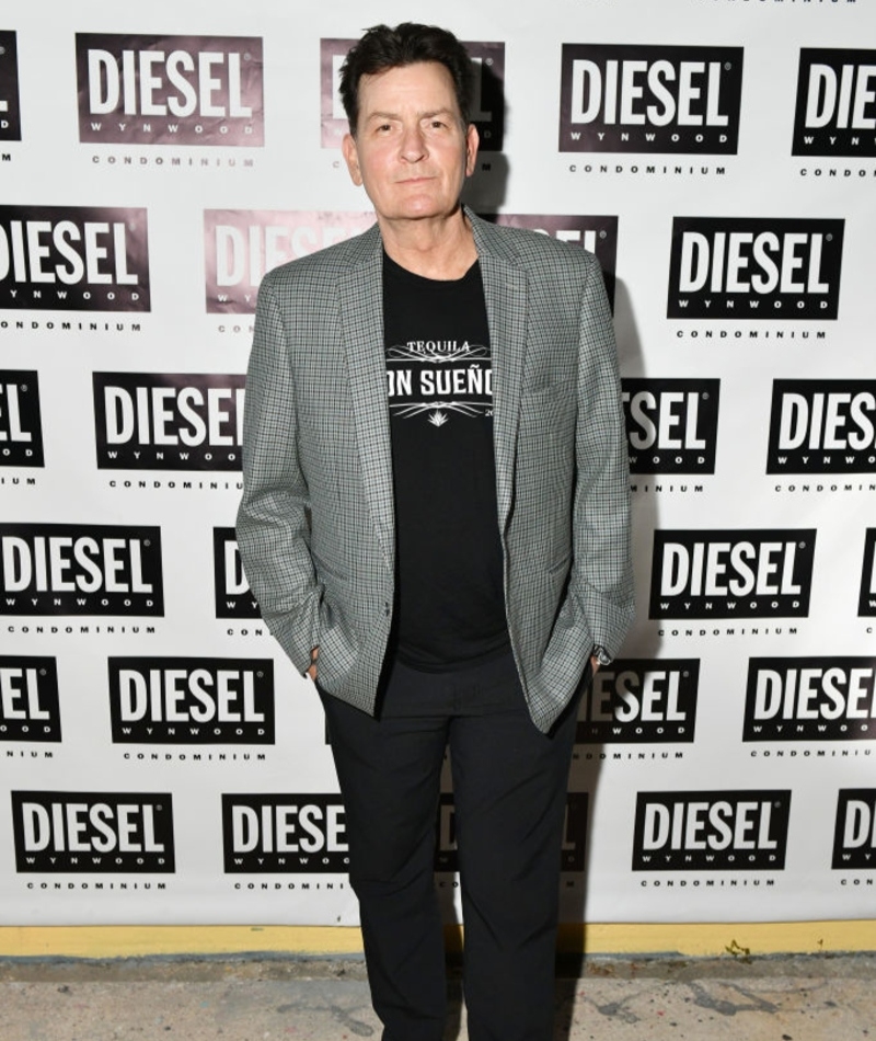 Charlie Sheen (Guy in Police Station) Then and Now | Getty Images Photo by Craig Barritt