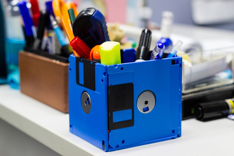 Floppy Disk Container | Shutterstock Photo by junpiiiiiiiiiii