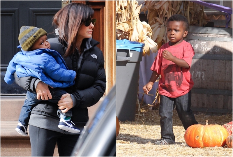 Der Sohn von Sandra Bullock: Louis Bardo Bullock | Getty Images Photo by Ray Tamarra & Alamy Stock Photo by WENN Rights Ltd