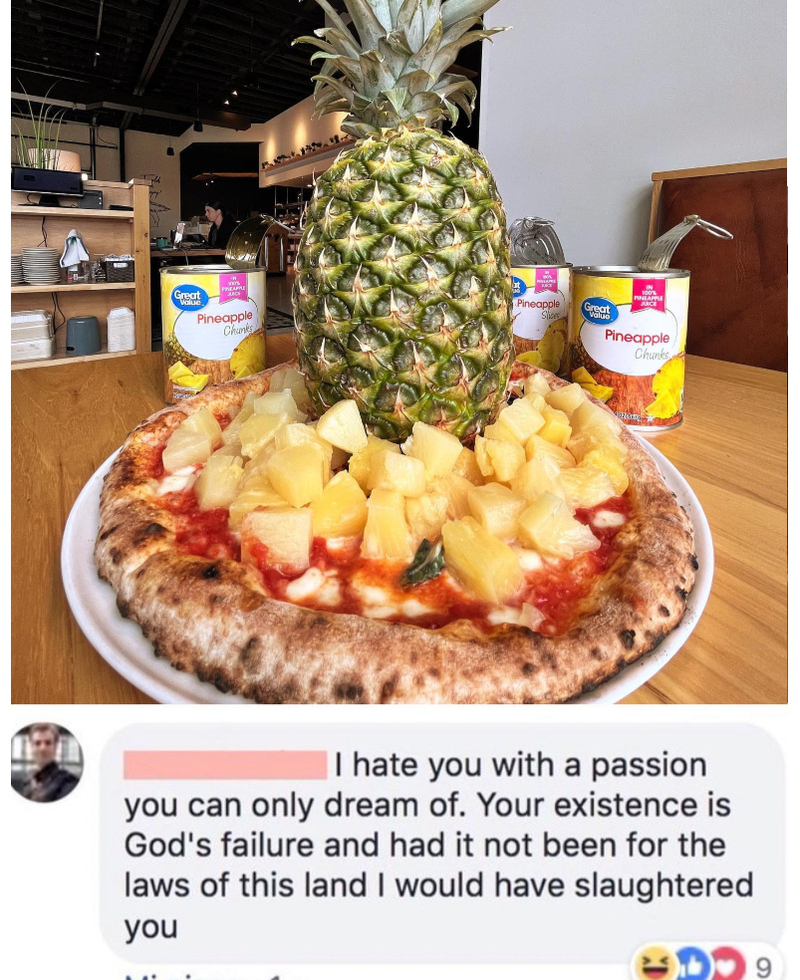 An Entier Pineapple On Pizza | Facebook/@OakfireLLC & Twitter/@ItalianComments