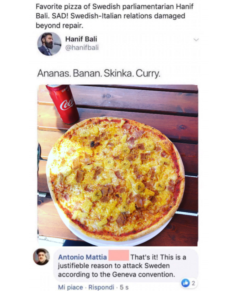 Swedish Pizza | Twitter/@hanifbali & @ItalianComments