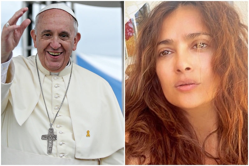 A Medal from the Pope | Alamy Stock Photo by koreanet & Instagram/@salmahayek