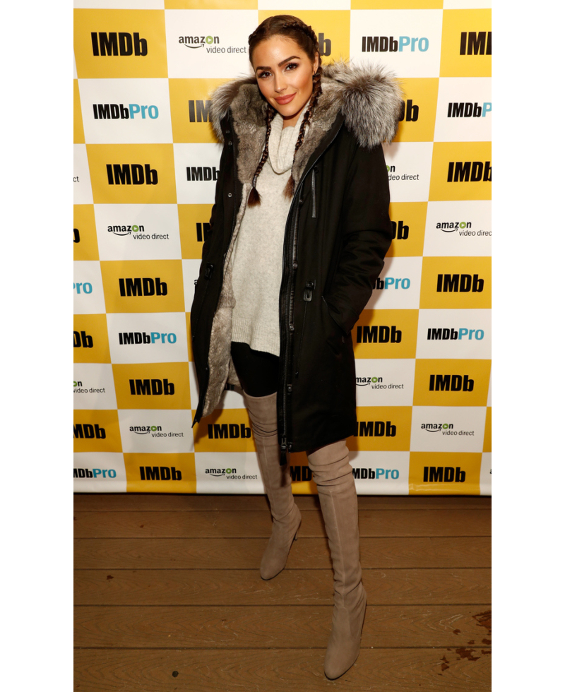 Olivia Culpo, Wilfred Sweater | Getty Images Photo by Rich Polk/IMDb