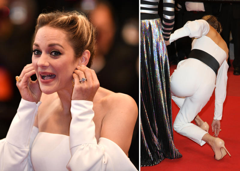 Marion Cotillard se dobla y se encoge | Getty Images Photo by Mustafa Yalcin/Anadolu Agency & Andreas Rentz