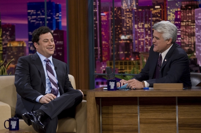 Jay Leno e Jimmy Kimmel | Getty Images Photo by Paul Drinkwater/NBCU Photo Bank