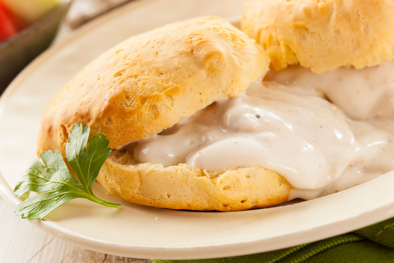 Biscuits & Gravy | Alamy Stock Photo by Brent Hofacker 