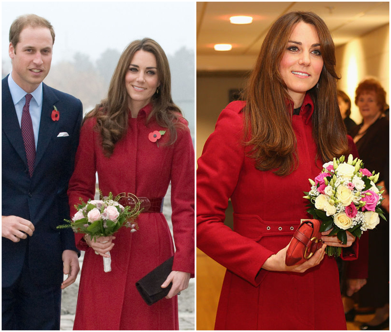 Red Ami Coat | Getty Images Photo by Samir Hussein/WireImage & Michael Steele - WPA Pool