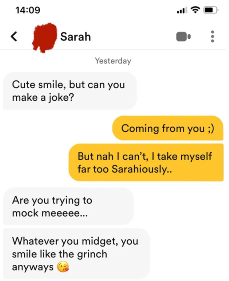 Sarah: 1, Match: 0 | Reddit.com/Kilometers90