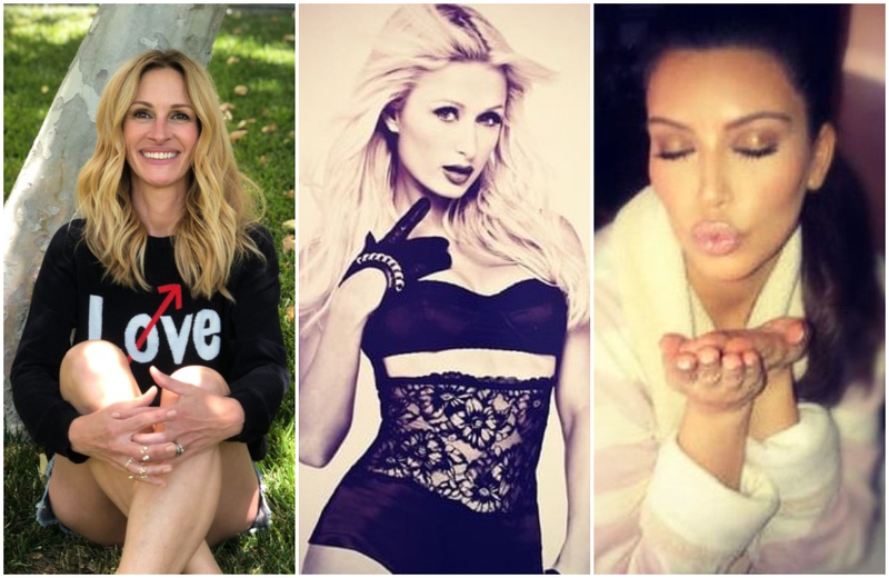 Sigue bajando para ver las primeras publicaciones de Instagram de estos famosos | Instagram/@juliaroberts & @parishilton & @kimkardashian