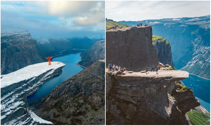 Trolltunga, Norway | Instagram/@celinejessen & Alamy Stock Photo