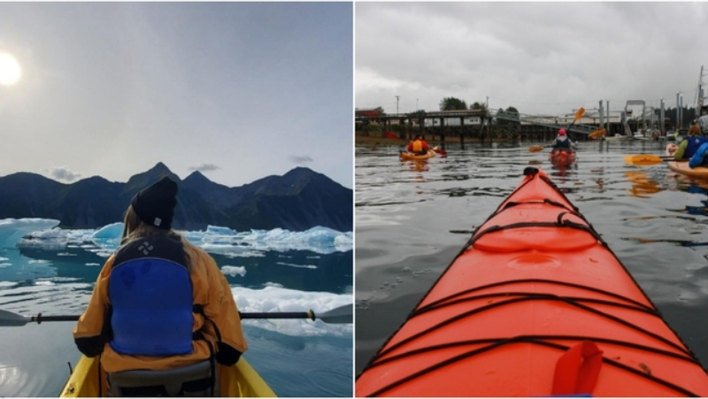 Kayak Tours, Alaska | Instagram/@babul9gufa & Alamy Stock Photo