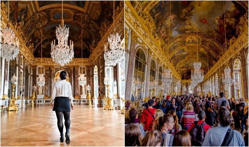 Hall of Mirrors in the Palace of Versailles, France | Instagram/@becky_backpacks & Shutterstock