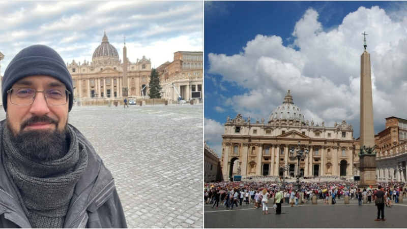 St. Peter’s Square in Vatican City, Italy | Instagram/@fr.matt.gardzinski & Alamy Stock Photo