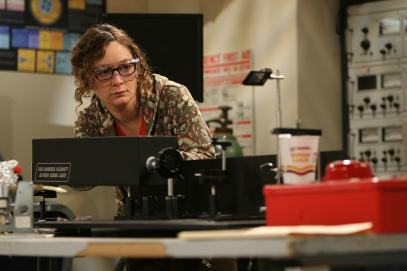 Sara Gilbert como Leslie Winkle – antes | MovieStillsDB Photo by esess/Warner Bros.,CBS