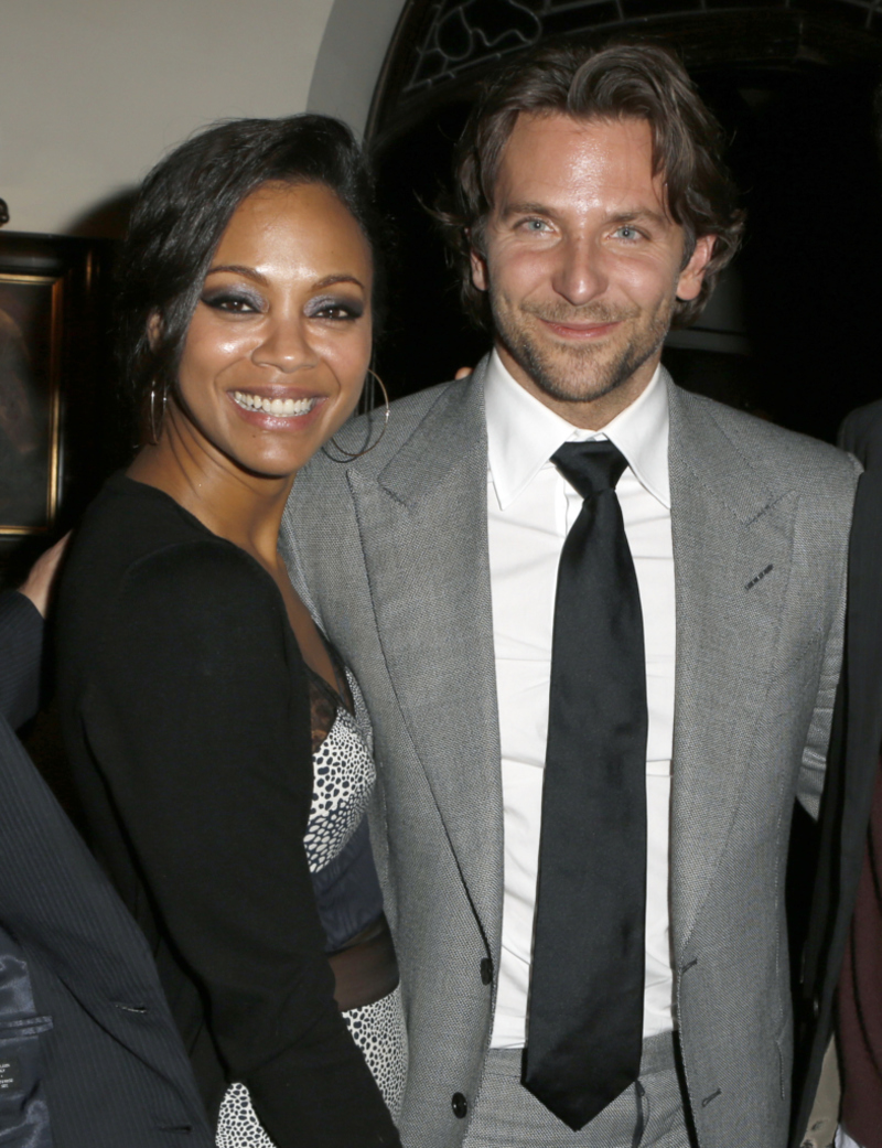 Zoe Saldana & Bradley Cooper | Getty Images/Photo by Jeff Vespa/Getty Images for Weinstein